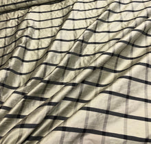Silk shantung plaid 54&quot; wide    Beautiful save green black color silk shantung fabric sold by the yard