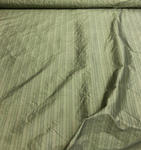 Silk shantung 54&quot; wide   Beautiful sage green pinstripes silk shantung fabric sold by the yard