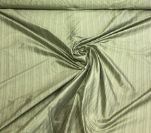 Silk shantung 54&quot; wide   Beautiful sage green pinstripes silk shantung fabric sold by the yard