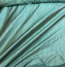 Silk shantung 54&quot; wide   Beautiful pinstripe turquise color silk shantung fabric sold by the yard