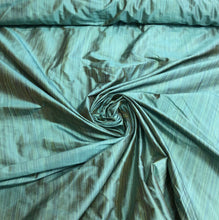 Silk shantung 54&quot; wide   Beautiful pinstripe turquise color silk shantung fabric sold by the yard