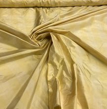Silk taffeta plaid 54&quot; wide    Beautiful canary gold with ivory striped checks silk taffeta fabric sold by the yard