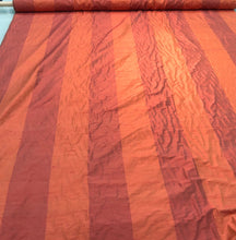 Silk shantung stripe 54&quot; wide    Beautiful burnt orange color stripe silk shantung fabric sold by the yard