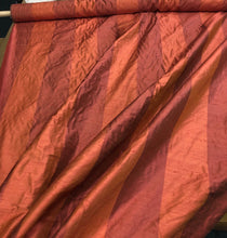 Silk shantung stripe 54&quot; wide    Beautiful burnt orange color stripe silk shantung fabric sold by the yard