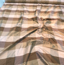 Silk shantung plaids 54&quot; wide    Beautiful tan gold colors silk shantung fabric sold by the yard