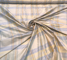 Silk shantung plaid 54&quot; wide    Beautiful beige purple color silk shantung fabric sold by the yard