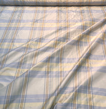 Silk shantung plaid 54&quot; wide    Beautiful beige purple color silk shantung fabric sold by the yard