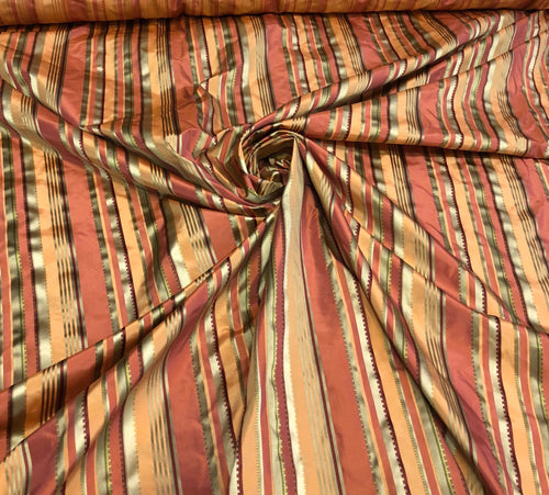Silk taffeta 54" wide    Beautiful silk taffeta satin stripes fabric sold by the yard