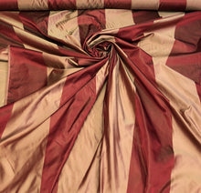 Silk satin taffeta 54&quot;    Beautiful wine gold silk satin taffeta stripe fabric sold by the yard