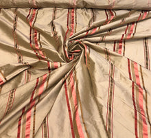 Silk shantung 54&quot; wide   Beautiful tan gold shantung satin stripe fabric sold by the yard