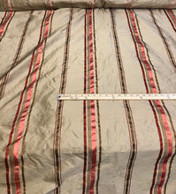 Silk shantung 54&quot; wide   Beautiful tan gold shantung satin stripe fabric sold by the yard