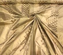 Silk taffeta 54&quot; wide    Beautiful gold color silk taffeta stripe jaquard Fabric aols by the yard