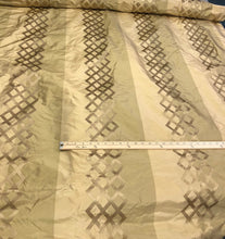 Silk taffeta 54&quot; wide    Beautiful gold color silk taffeta stripe jaquard Fabric aols by the yard