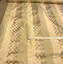 Silk taffeta 54&quot; wide    Beautiful gold color silk taffeta stripe jaquard Fabric aols by the yard