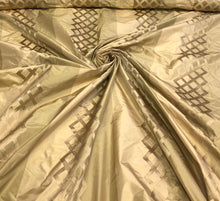 Silk taffeta 54&quot; wide    Beautiful gold color silk taffeta stripe jaquard Fabric aols by the yard