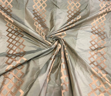 Silk taffeta 54&quot; wide    Beautiful sage green with gold jaquard silk taffeta fabric sold by the yard