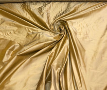 Silk taffeta 54&quot; wide     Beautiful iridescent antique gold color ailk taffeta fabric sold by the yard