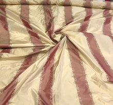 Silk taffeta 54&quot; wide   Beautiful tomato gold silk taffeta jaquard stripe fabric sold by the yard