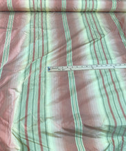 100% silk taffeta stripe 54&quot; wide                      Sold by the yard          Light gold with rose pink shades