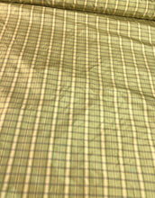 Silk taffeta plads fabric  54&quot; wide                    Sold by the yard            Beautiful apple green & light yellow gold combination
