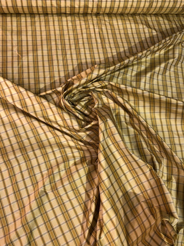 Silk taffeta plads 54" wide                               Light yellow gold combination    Sold by the yard