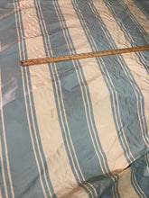 Silk taffeta stripes 54&quot; wide                             Beautiful Blue ivory stripes   sold by the yard