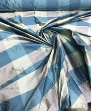 Silk shantung plads 54&quot; wide    Sold by the yard  color: blue grey tones