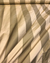 Silk taffeta stripe 54&quot; wide     Sold by the yard       Color: light gold & tan gold