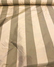 Silk taffeta stripe 54&quot; wide     Sold by the yard       Color: light gold & tan gold