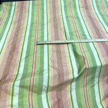 Silk taffeta stripes 54&quot; wide       sold by the yard     Color: pink & green