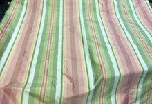 Silk taffeta stripes 54&quot; wide       sold by the yard     Color: pink & green