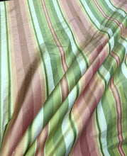 Silk taffeta stripes 54&quot; wide       sold by the yard     Color: pink & green