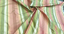 Silk taffeta stripes 54&quot; wide       sold by the yard     Color: pink & green