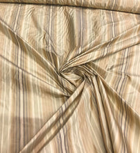 Silk taffeta stripes 54&quot; wide      sold by the yard     Beautiful shades of gold
