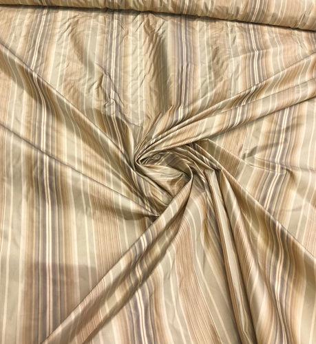Silk taffeta stripes 54" wide      sold by the yard     Beautiful shades of gold