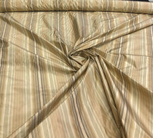 Silk taffeta stripes 54&quot; wide      sold by the yard     Beautiful shades of gold