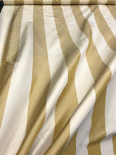 Silk taffeta stripes 54&quot; wide       Sold by the yard    Beautiful gold & beige combination
