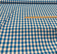 Taffeta gingham check 54&quot; wide                        Sold by the yard            Turquoise & white