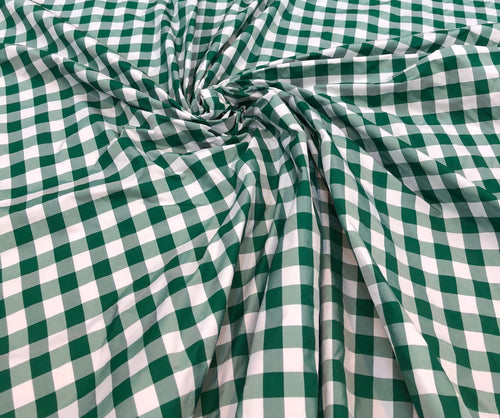 Taffeta gingham check 54" wide                       Sold by the yard                 Green & white