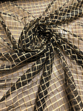 Silk organza jauquard plads 54&quot; wide                Sold by the yard       Beautiful black & gold