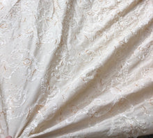 Poly cotton ribbon embroidery 54&quot; wide   Beautiful champagne color    Sold by the yard