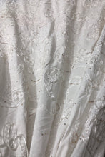 Poly cotton ribbon embroidery 54&quot; wide       Beautiful white on white embroidery          Sold by the yard