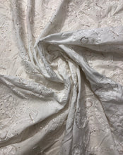 Poly cotton ribbon embroidery 54&quot; wide       Beautiful white on white embroidery          Sold by the yard