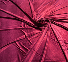 Stretch velvet 60&quot; wide     Beautiful wine color   Fabric sold by the yard