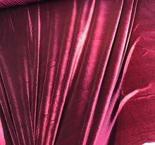 Stretch velvet 60&quot; wide     Beautiful wine color   Fabric sold by the yard