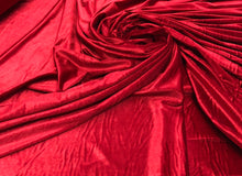 Stretch velvet 60&quot; wide     Beautiful bright red color    Fabric sold by the yard