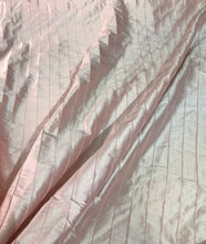 Silk shantung 52&quot; wide    Beautiful baby pink stripe pintuck silk shantung fabric sold by the yard