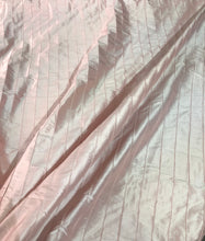 Silk shantung 52&quot; wide    Beautiful baby pink stripe pintuck silk shantung fabric sold by the yard