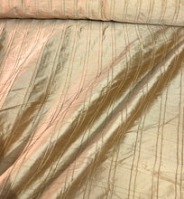 Silk shantung 52&quot; wide    Beautiful champagne gold double suare pintuck silk shantung fabric sold by the yard