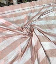 100% silk shantung plad 54&quot; wide      Beautiful ivory & pink color   Fabric sold by the yard